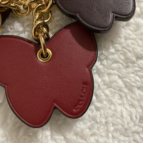 New without tag, Leather Coach Key Ring, Multicolored with 4 pretty butterflies - Picture 11 of 16